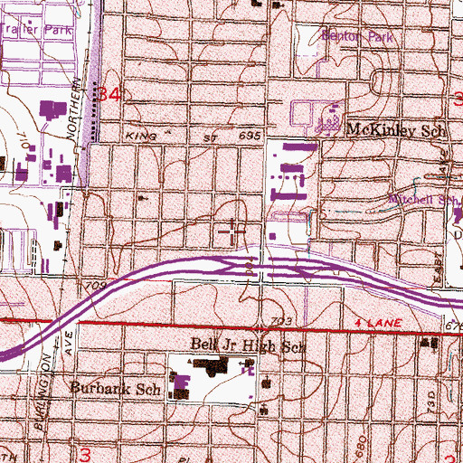 Topographic Map of Faith Church of the Nazarene, OK