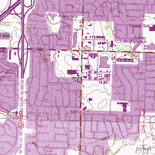 Topographic Map of Family Life Ministries Church, OK