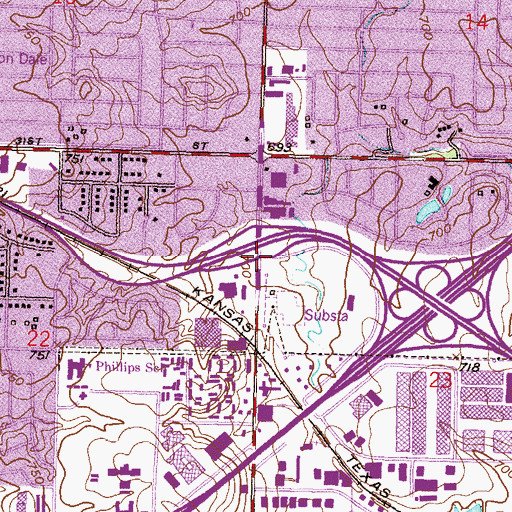 Topographic Map of Fellowship Lutheran Church, OK