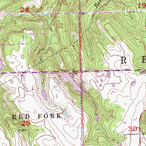 Topographic Map of First Church of God, OK