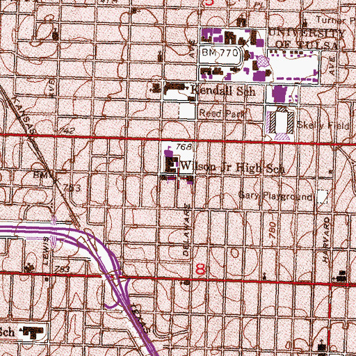 Topographic Map of First Church of the Nazarene, OK