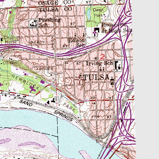 Topographic Map of First Indian Baptist Church, OK