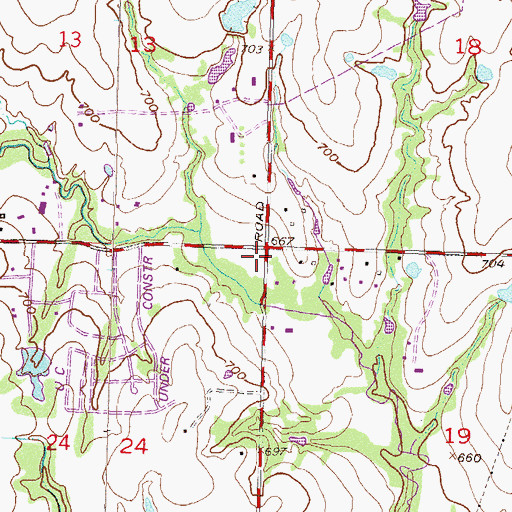 Topographic Map of Forest Park Christian Church, OK