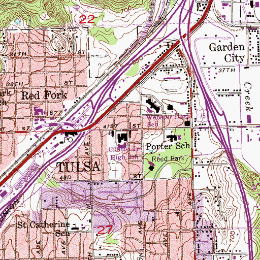 Topographic Map of Forty-First Street Christian Church, OK