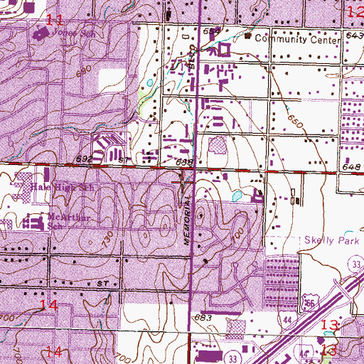 Topographic Map of Fourth Christian Science Church, OK