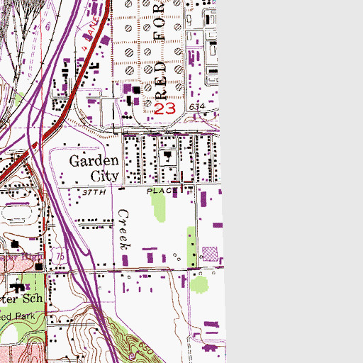 Topographic Map of Garden City Baptist Church, OK