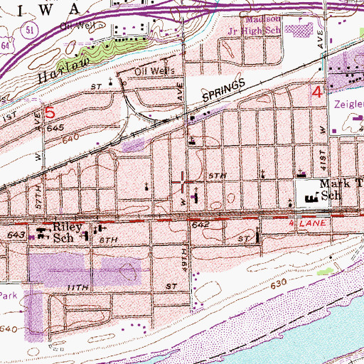 Topographic Map of Grace United Methodist Church, OK