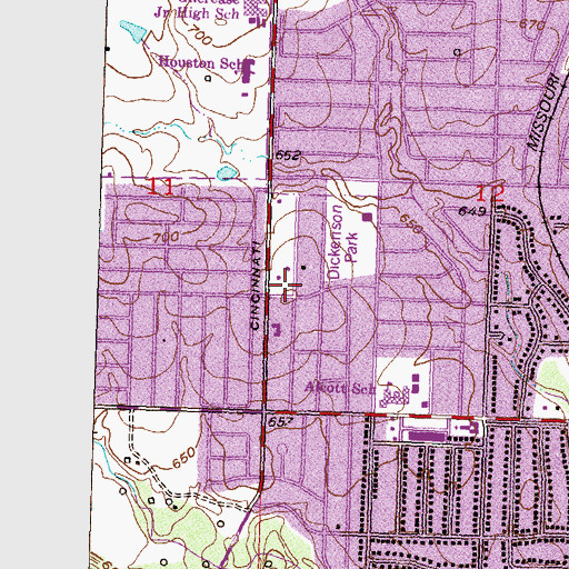 Topographic Map of Greater Landsing Church of God, OK