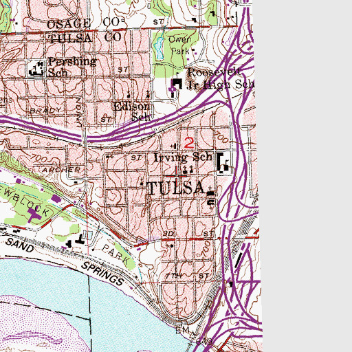Topographic Map of Hagler Memorial United Methodist Church, OK