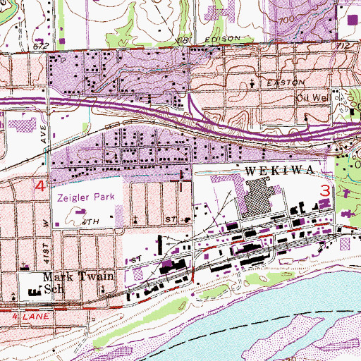 Topographic Map of Halestation Pentecostal Church, OK