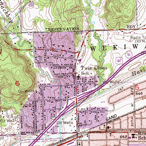 Topographic Map of Harrison Memorial United Methodist Church, OK
