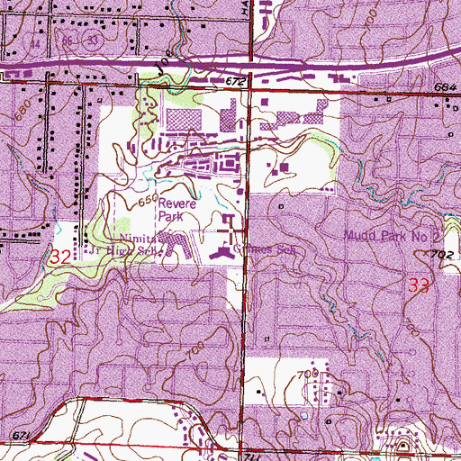 Topographic Map of Harvard Avenue Christian Church, OK