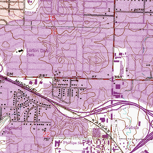 Topographic Map of Highland Park Christian Church, OK