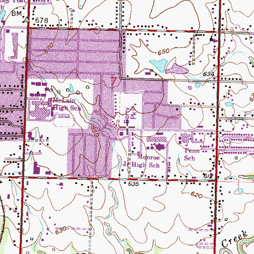 Topographic Map of Holsey Chapel CME Church, OK