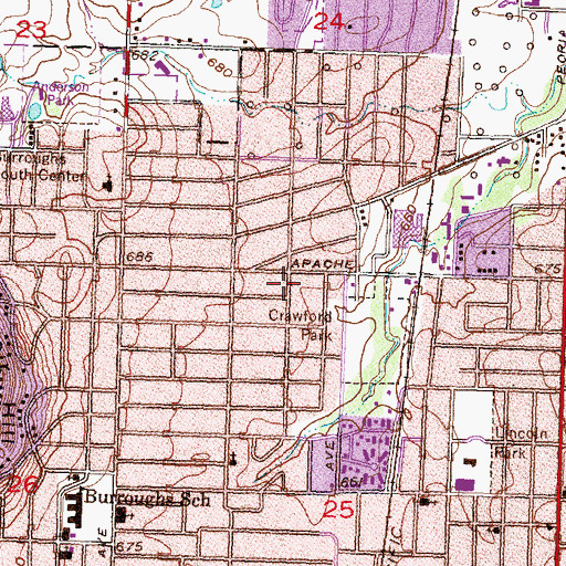 Topographic Map of Hope of Glory Church, OK