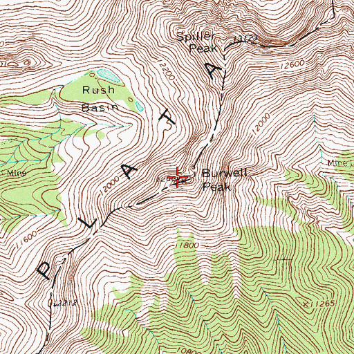 Topographic Map of Burwell Peak, CO