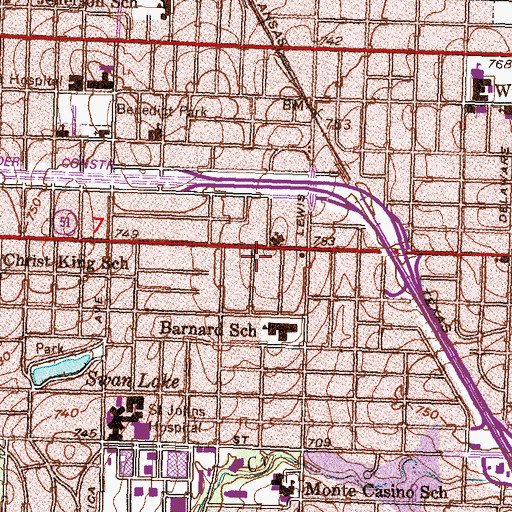 Topographic Map of Iranian Christian-Central United States Church, OK