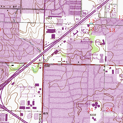 Topographic Map of John Calvin Presbyterian Church, OK