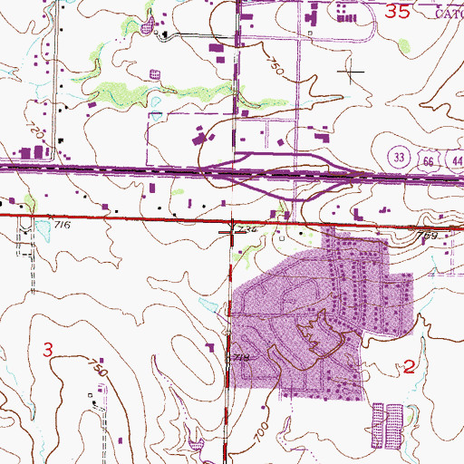 Topographic Map of Jubilee Worship Center, OK