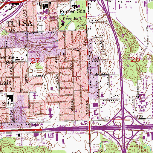 Topographic Map of Kingdom Hall-Jehovahs Witness Church, OK