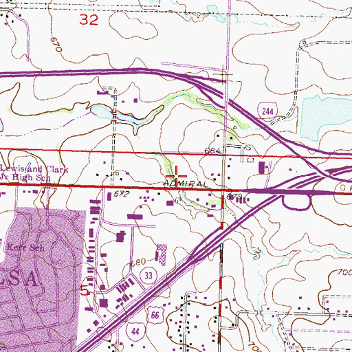 Topographic Map of Kingdom Hall-Jehovahs Witness Church, OK