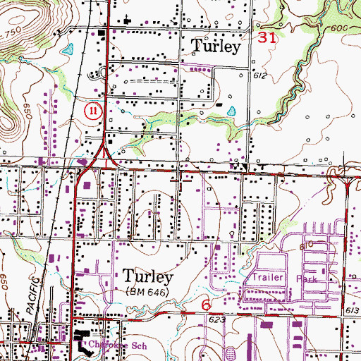 Topographic Map of Kingdom Hall-Jehovahs Witness Church, OK