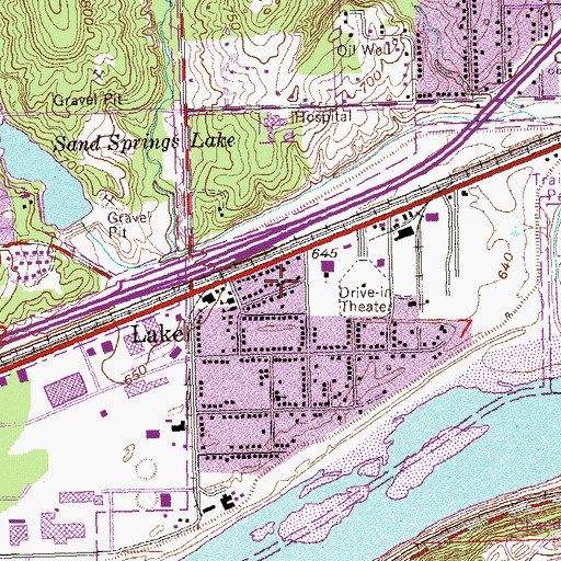 Topographic Map of Lake United Methodist Church, OK