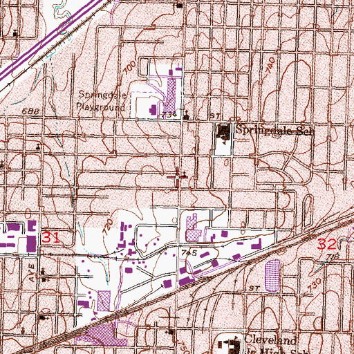 Topographic Map of Lewis Avenue Assembly of God Church, OK