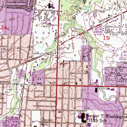 Topographic Map of Liberty Baptist Church, OK