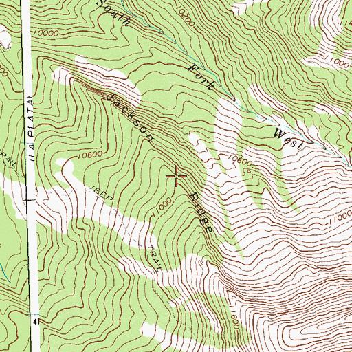 Topographic Map of Jackson Ridge, CO