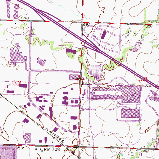 Topographic Map of Life Baptist Church, OK