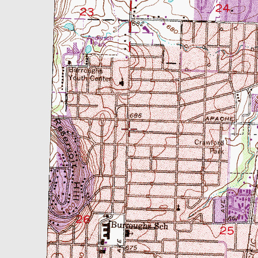 Topographic Map of Living Image Christian Church, OK