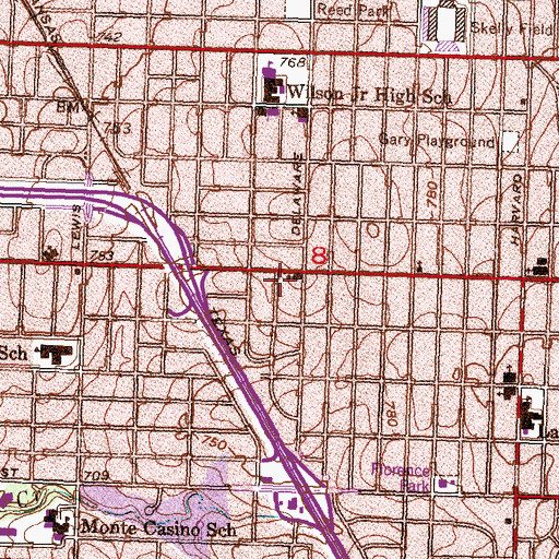 Topographic Map of Love Center Christian Incorporated, OK