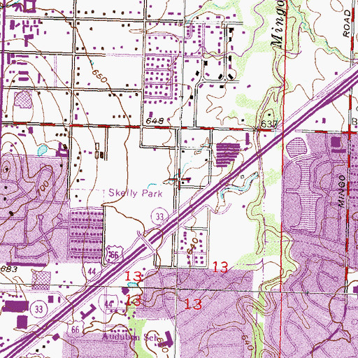 Topographic Map of Memorial Bible Church, OK