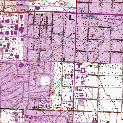 Topographic Map of Memorial Drive Methodist Church, OK