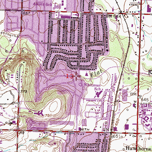 Topographic Map of Metropolitan Baptist Church, OK