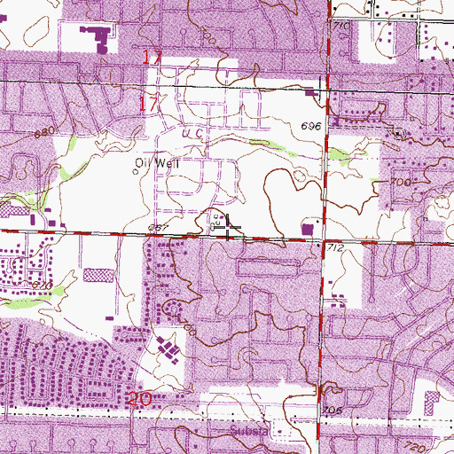 Topographic Map of Mount Olive Lutheran Church, OK