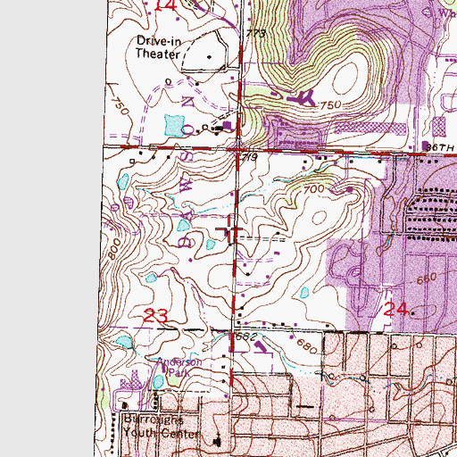 Topographic Map of New Faith Baptist Church, OK