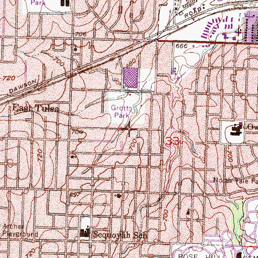 Topographic Map of New Hope Assembly of God Church, OK
