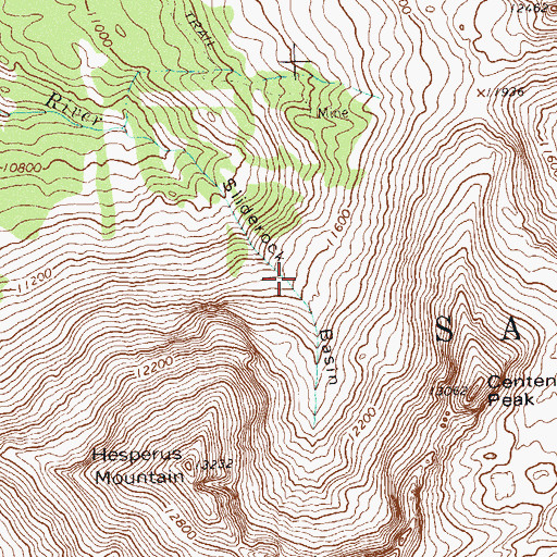 Topographic Map of Sliderock Basin, CO