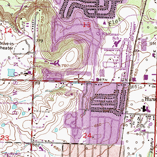 Topographic Map of New Hope Community Church, OK