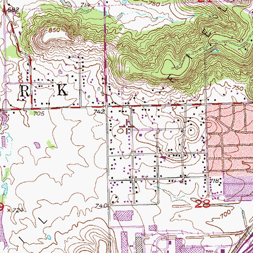 Topographic Map of New Life Fellowship Westside Church, OK