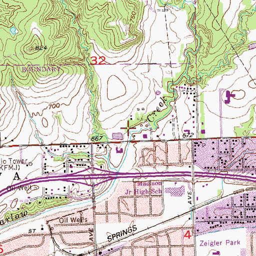 Topographic Map of Osage Hills Christian Church, OK
