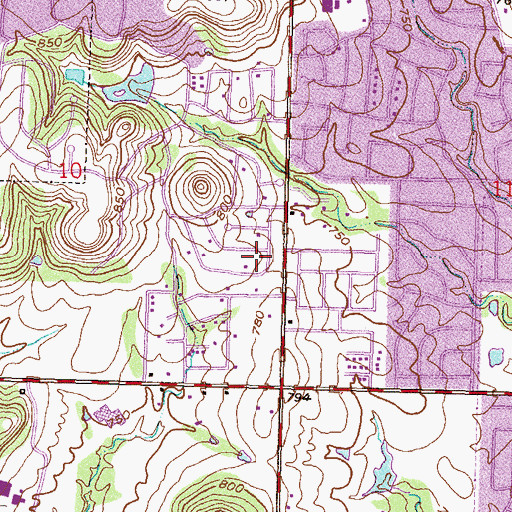 Topographic Map of Patrian Bible Church, OK