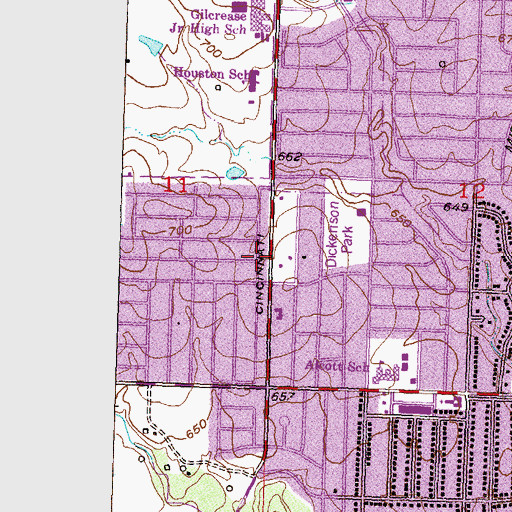 Topographic Map of Philippi Baptist Church, OK