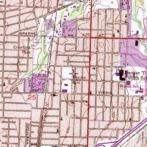 Topographic Map of Pilgrim Rest Baptist Church, OK