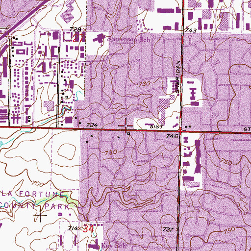 Topographic Map of Plaza Park Church of Christ, OK