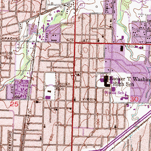 Topographic Map of Prince of Peace Lutheran Church, OK