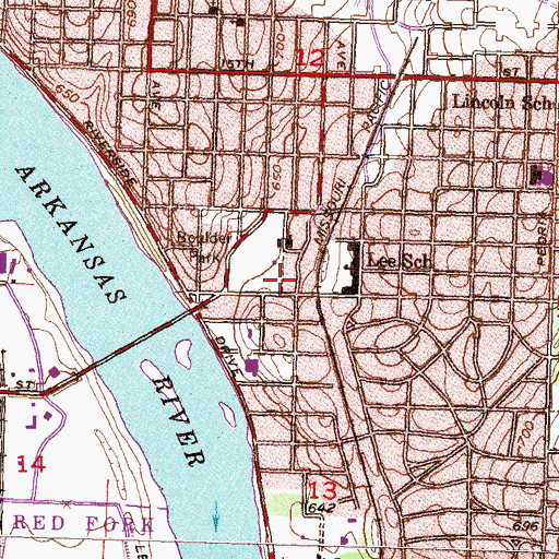 Topographic Map of Progressive Baptist Church, OK