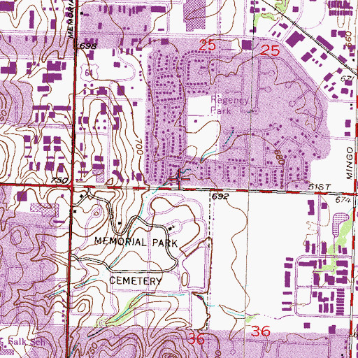 Topographic Map of Regency Park Church, OK